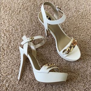 G by guess white heels